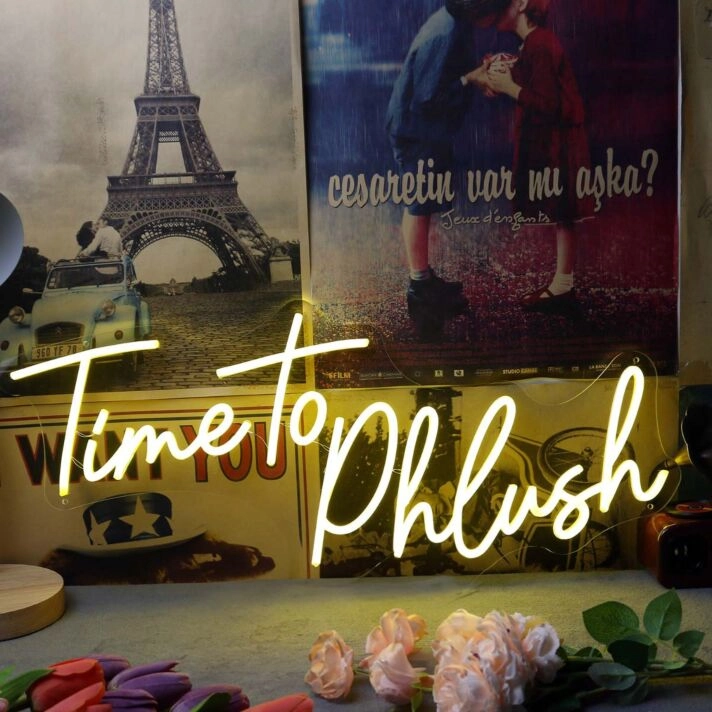 Time To Phlush Yellow Neon Sign
