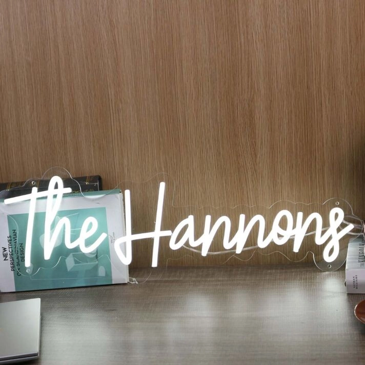 The Hannons White Neon Sign