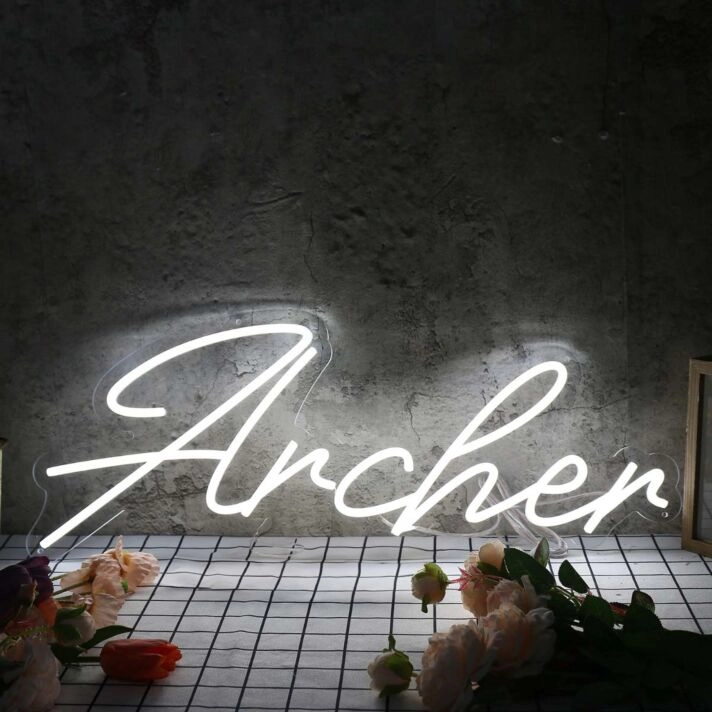 Archer White Neon Sign