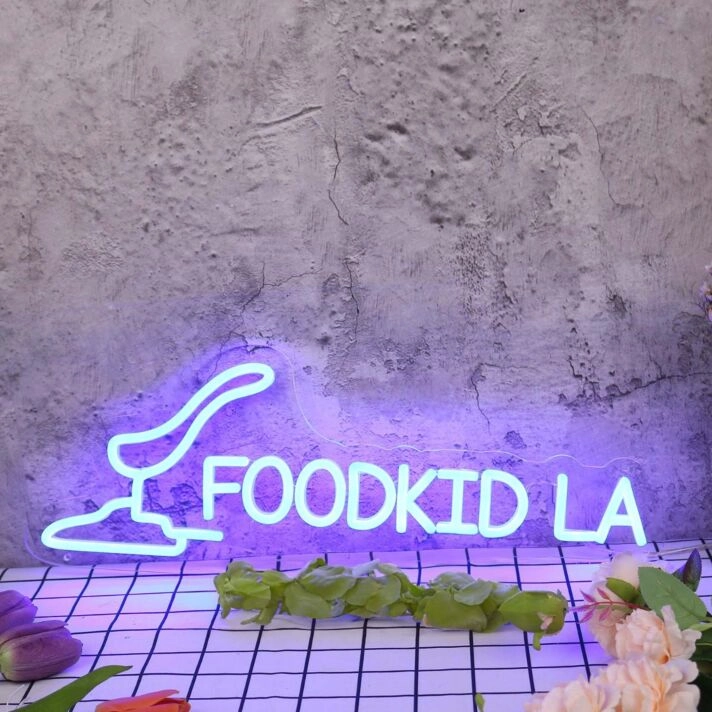 Food Kid LA Blue Neon Sign