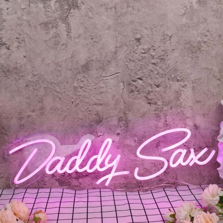 Daddy Sax Pink Neon Sign