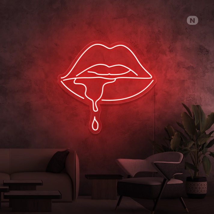 Biting Lip Neon Sign