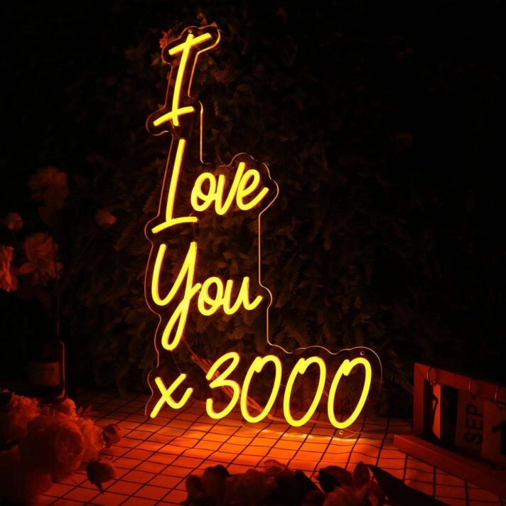 I Love You 3000 Orange Neon Sign