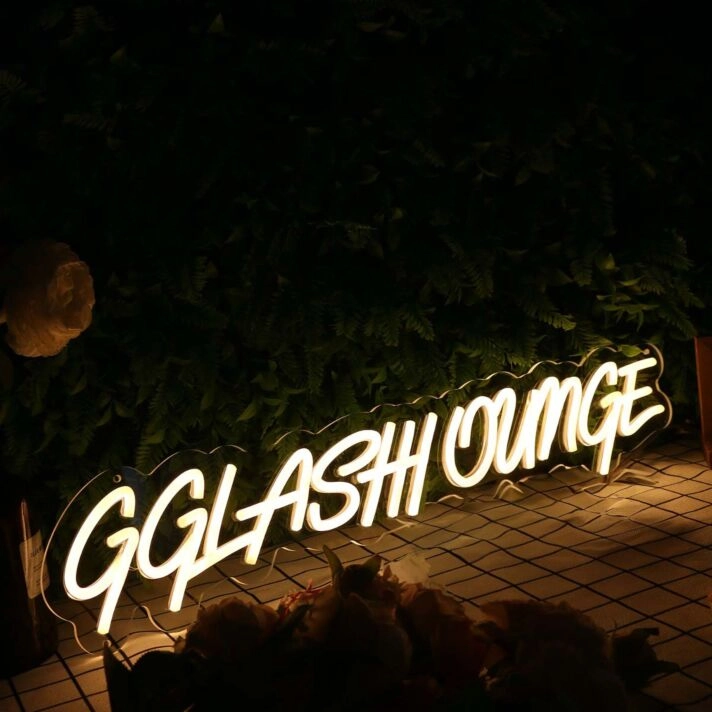 GG Lash Lounge Yellow Neon Sign
