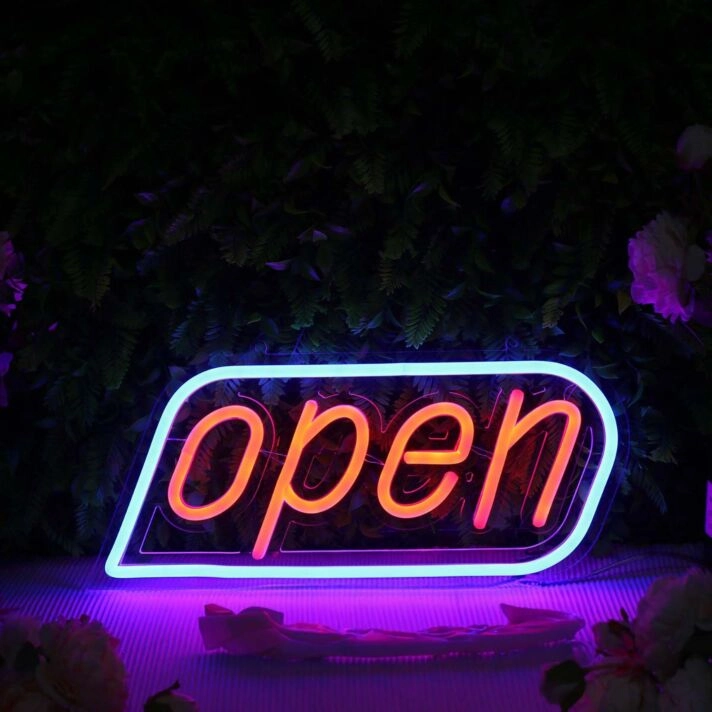 Open Red Neon Sign