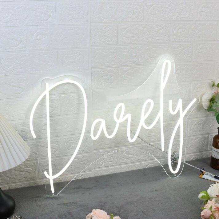 Darely White Neon Sign