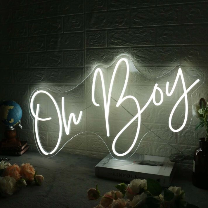 Oh Boy White Neon Sign