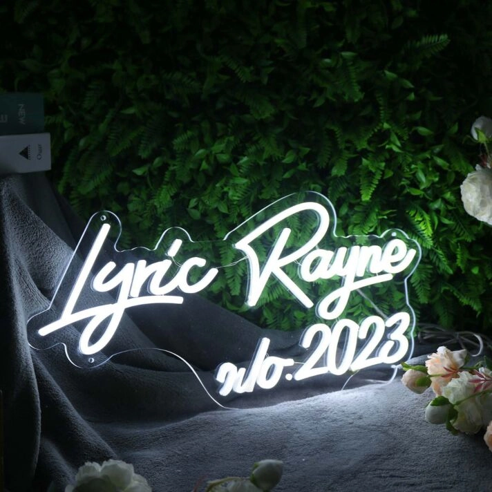 Lyric Rayne 2023 White Neon Sign