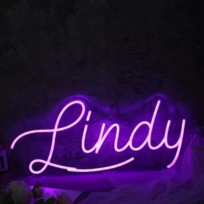 Lindy Dark Purple Neon Sign