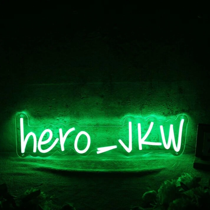 Hero JKW Green Neon Sign