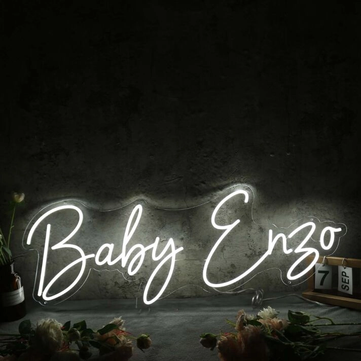 Baby Enzo White Neon Sign