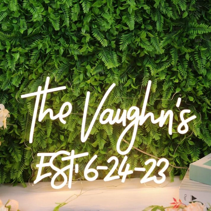 The Vaughns EST 6-24-23 Yellow Neon Sign
