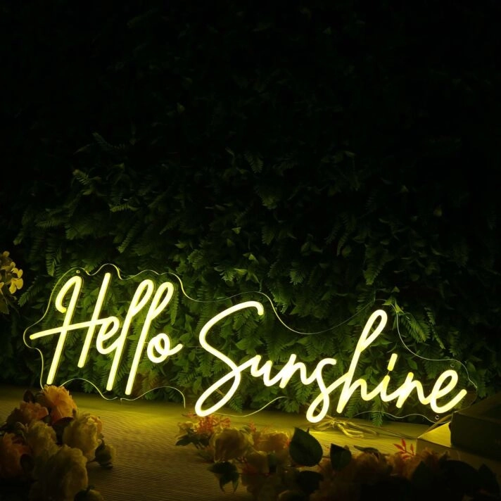 Hello Sunshine Yellow Custom Neon Sign