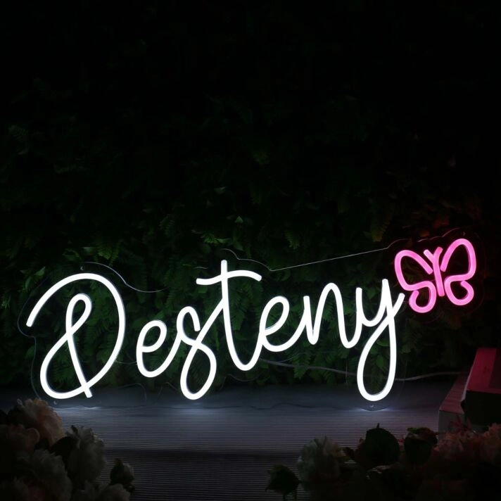 Desteny White Neon Sign