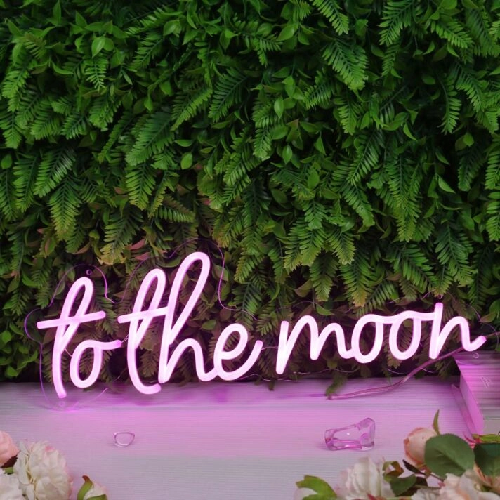 To The Moon Pink LED Neon Sign