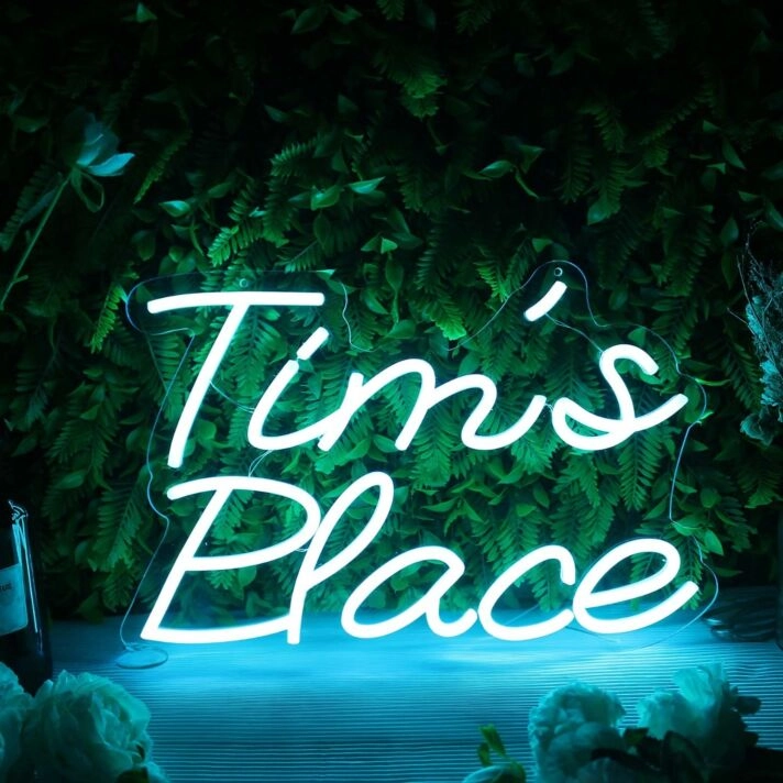 Tims Place Blue Neon Sign