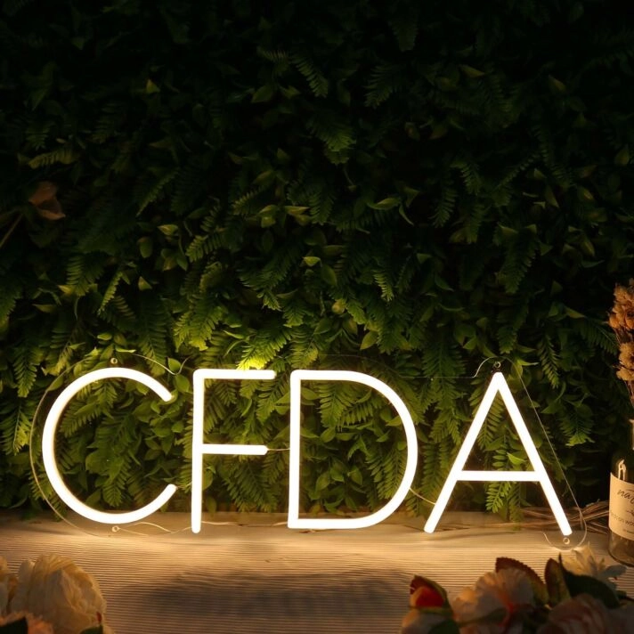 CFDA Yellow Neon Sign