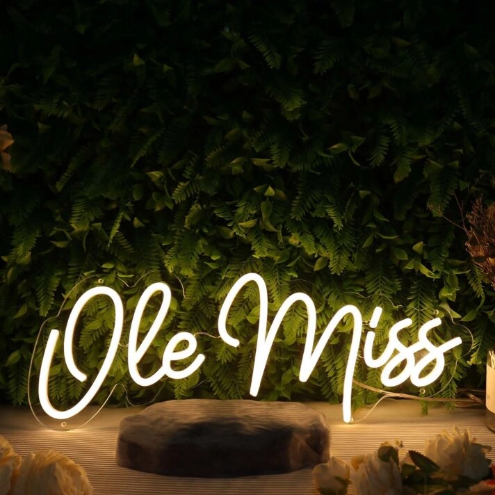 Ole Miss Yellow Neon Sign