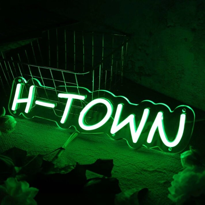 H-Town Green Neon Sign