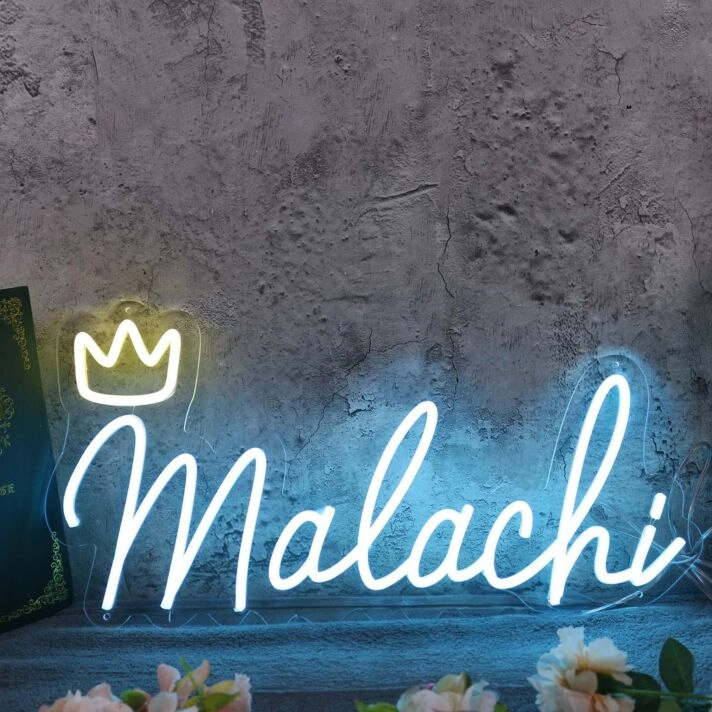 Malachi Blue Neon Sign