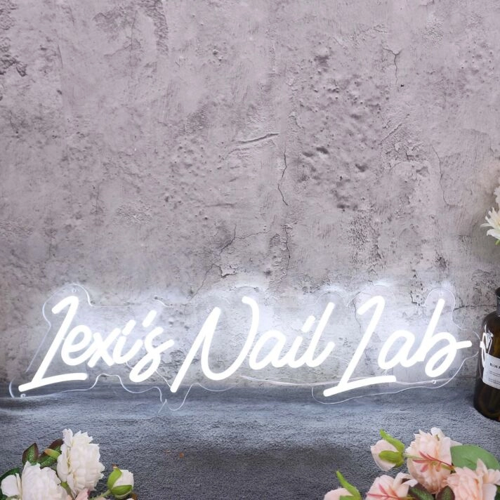 Lexis Nail Lab White Neon Sign