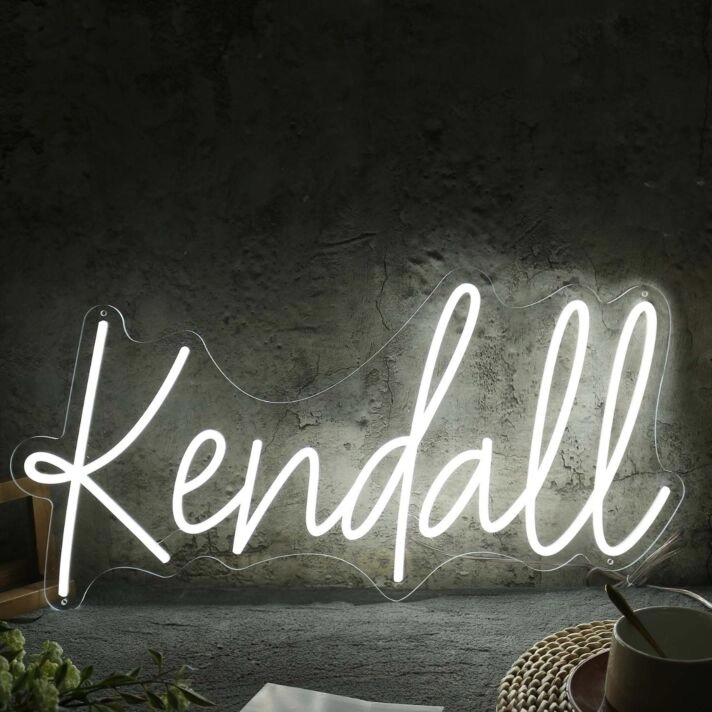 Kendall White LED Neon Sign