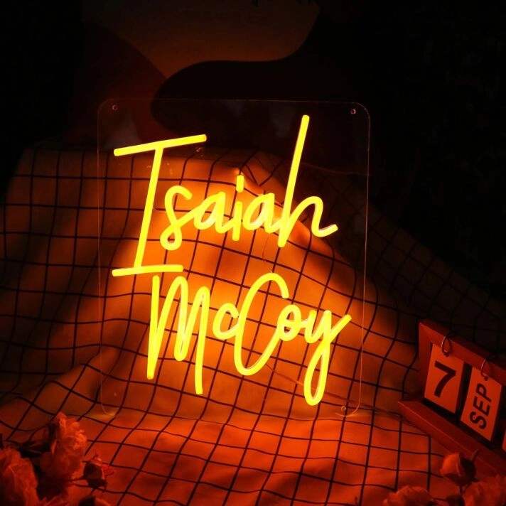 Isaiah Mccoy Orange Neon Sign