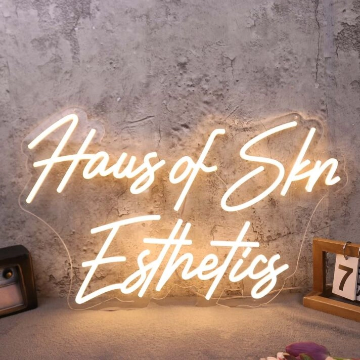 Haus Of Skn Esthetics Yellow Neon Sign