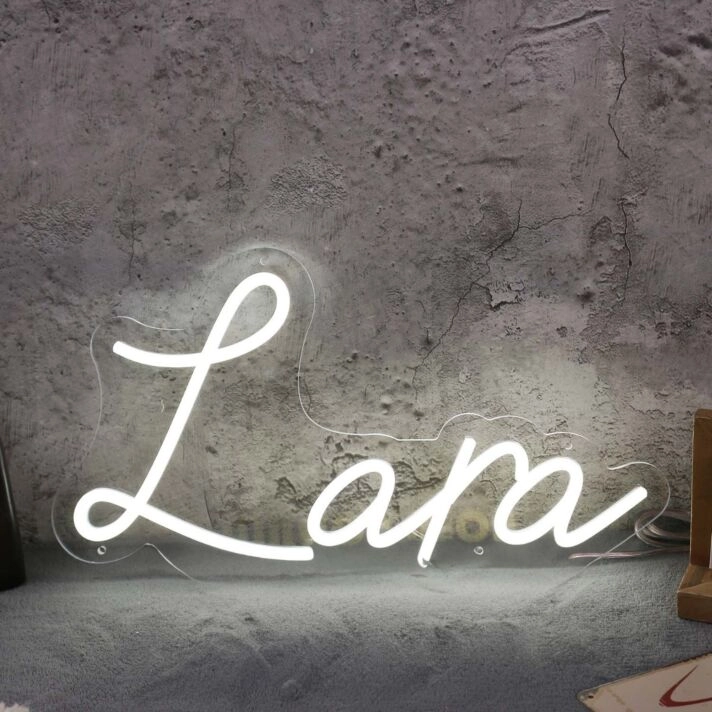Lara White Neon Sign
