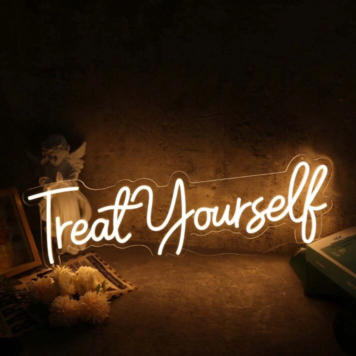 Treat Yourself Yellow Neon Sign