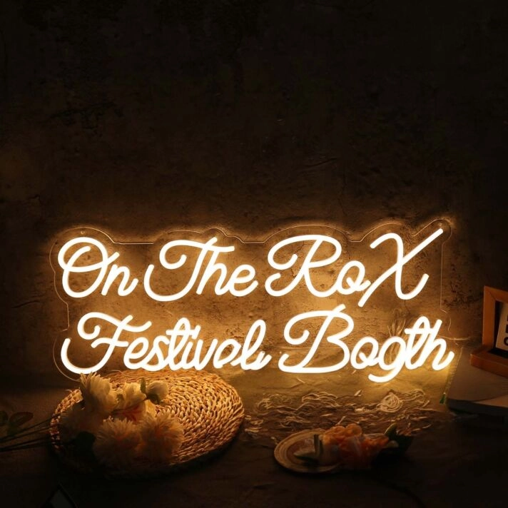 On The Rox Festival Booth Yellow Neon Sign