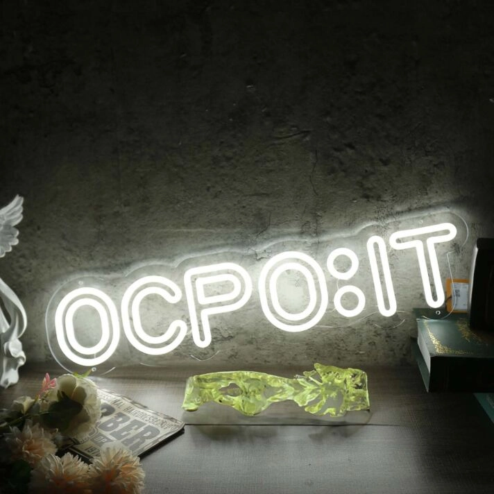 OCPOIT White Neon Sign