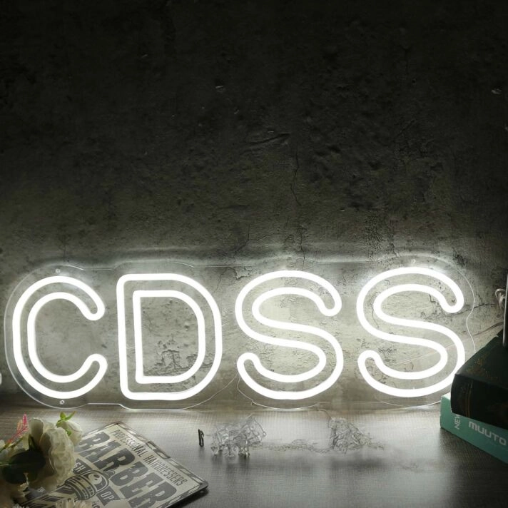 CDSS White Neon Sign