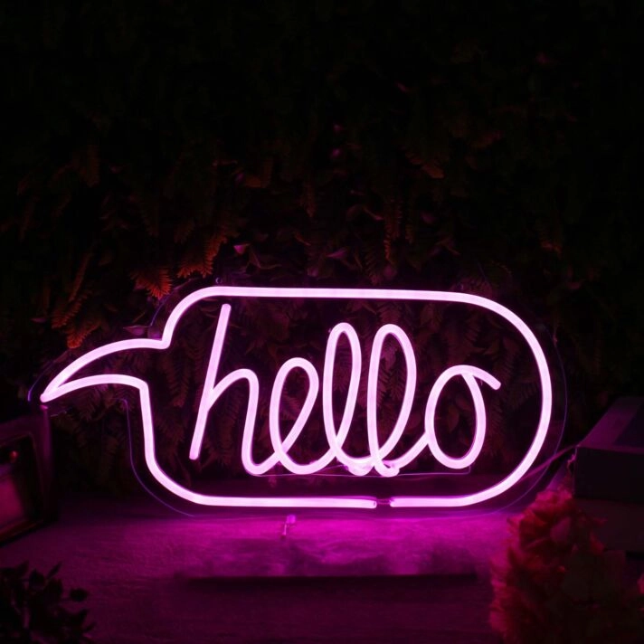 Hello Pink Neon Sign