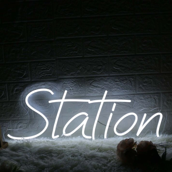 Station White Neon Sign