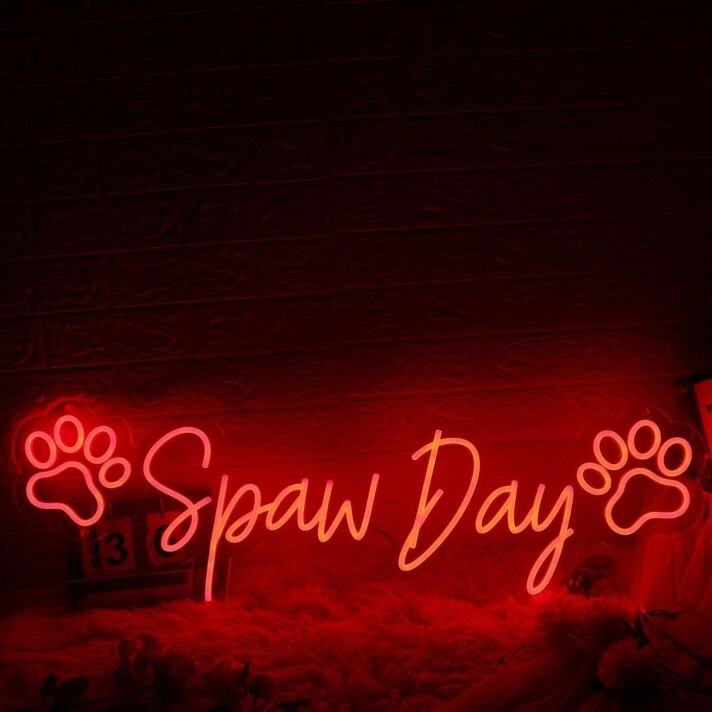Spaw Day Red Neon Sign