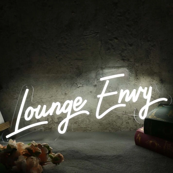 Lounge Envy White Neon Sign