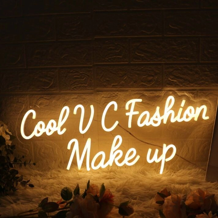 Cool VC Fashion Make Up Yellow Neon Sign