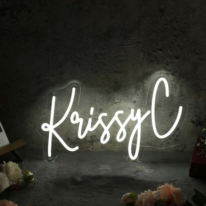 Krissy C White Neon Sign
