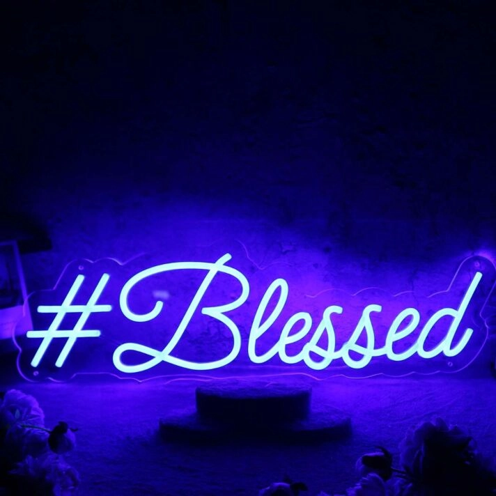 Blessed Blue Neon Sign
