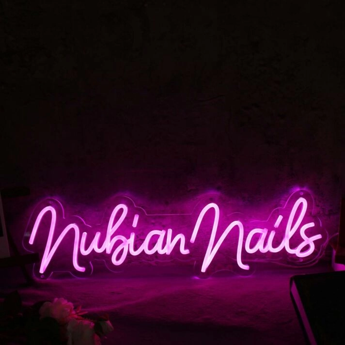 Nubian Nails Pink Neon Sign