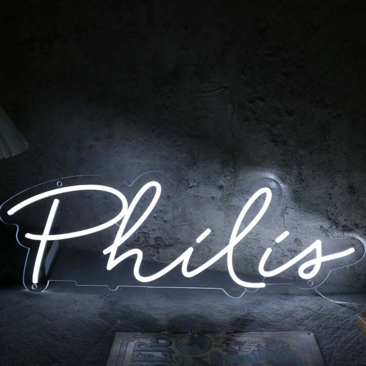 Philis White Neon Sign