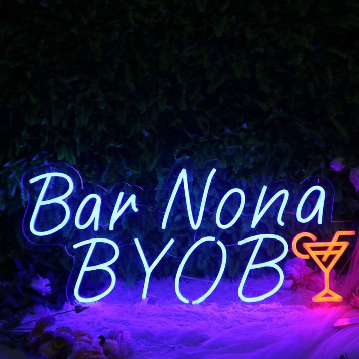 Bar Nona BYOB Cocktails Neon Sign