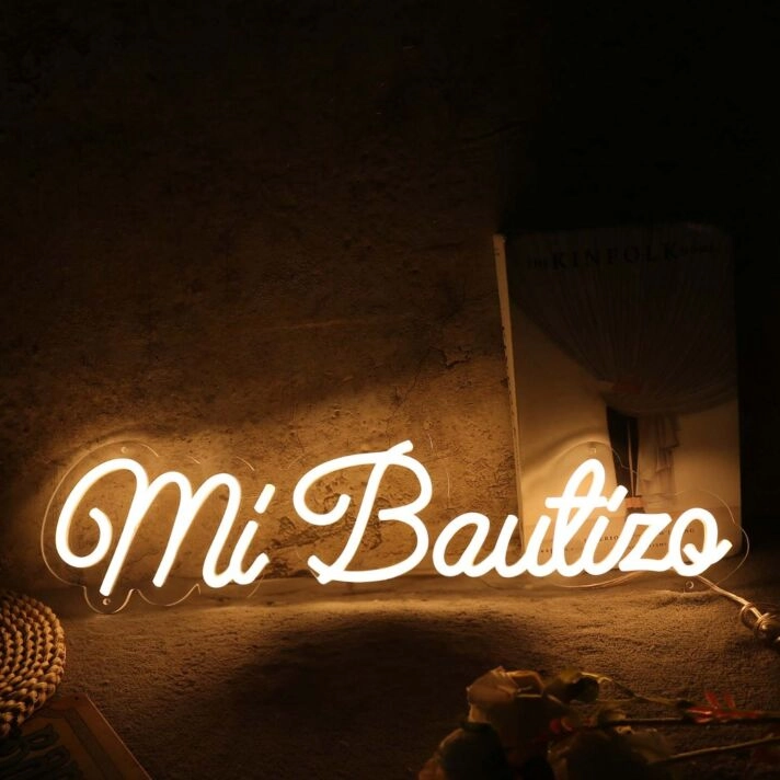 Mi Bautizqo Yellow Neon Sign