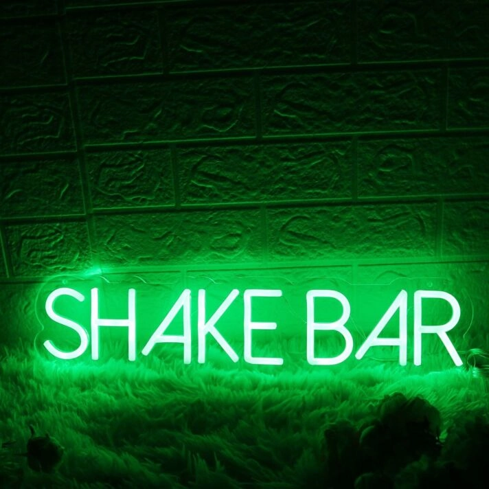 Shake Bar Green Neon Sign