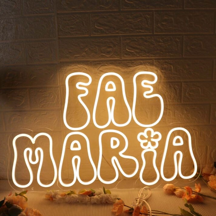 Fae Maria Yellow Neon Sign