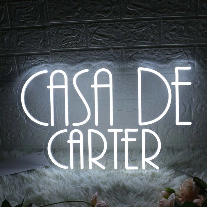 Casa De Carter White Neon Sign