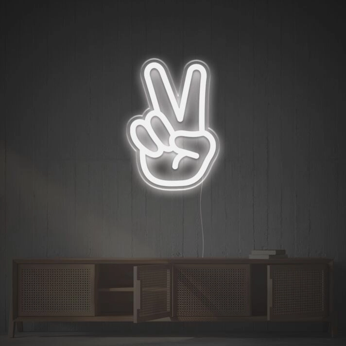 Victory Gesture LED Neon Sign