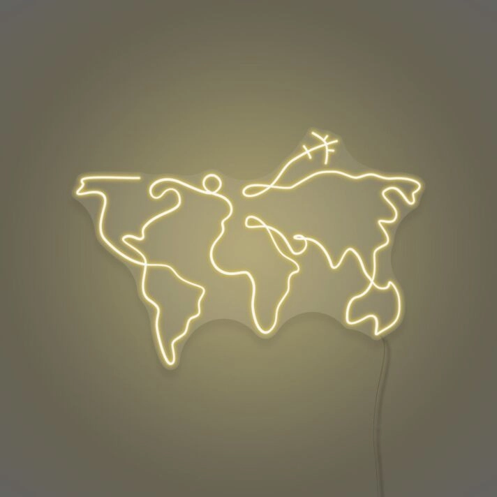 World map LED neon sign