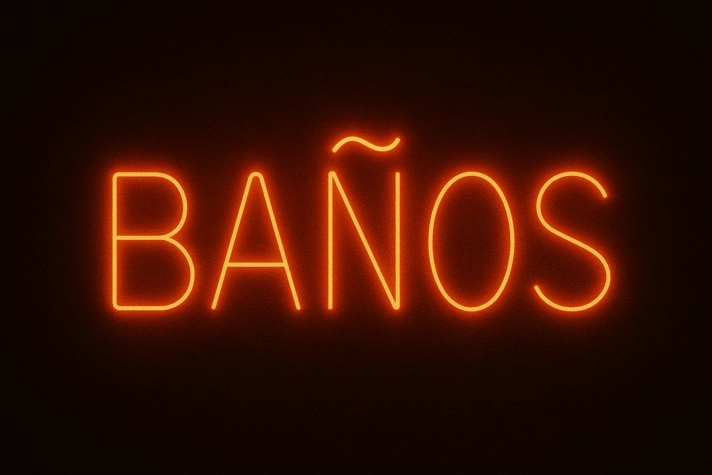Custom Baños neon sign 36inch 12v Direct line connection